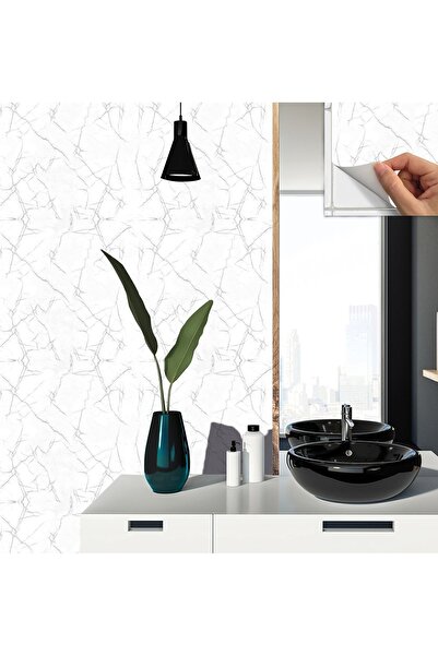 TİNK Kendinden Yapışkanlı Silver Mermer Desenli Pvc Karo 30x30 Cm (33 Adet) 3m2