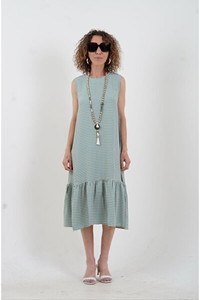 Zelish My Sister Синя сукня без рукавів з воланами