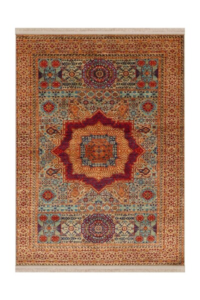 Rugs Modern Halı Memlük Koleksiyonu Turuncu Bej Tema Etnik Motif Vintage Dese...