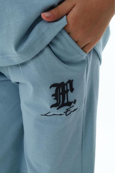 TRENDİMİZBİR Set pantaloni scurți imprimați cu mânecă scurtă pentru băieți