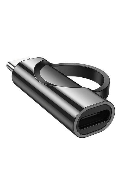 REDz Accessories Hoco Adapter From Type C To Iphone Lightning, Otg Function, Digital Display, Black