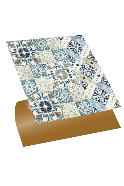 TİNK Kendinden Yapışkanlı Banyo Mutfak Kaplama Retro Desenli Pvc Karo 30x30 C...