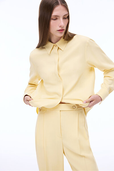 Perspective Seras Comfortable Fit Long Length Wide Leg Vanilla Color Women's Trousers