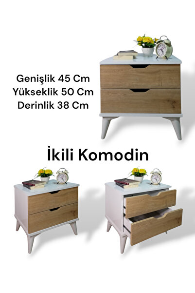 Demopa Dmp45 2 li Komodin, yatak odası, genç odası, Çocuk odası