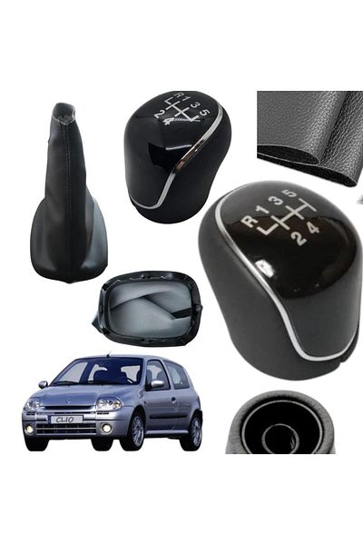 ZETOTO Renault Clio 1 Hb Case Leather Covering Gear Shift Knob & Gaiter Suit 1997 - 2003