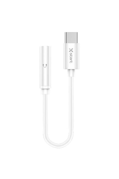 REDz Accessories Audio Jack to Type-C adapter, X-Start YPX028, Length 10cm, Silicone, White