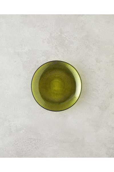English Home Olith Glass Cake Plate 16 cm Green