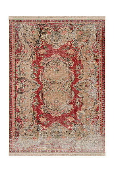 Rugs Modern Halı Memlük Koleksiyonu Kırmızı Bej Tema Geleneksel Vintage Desen...