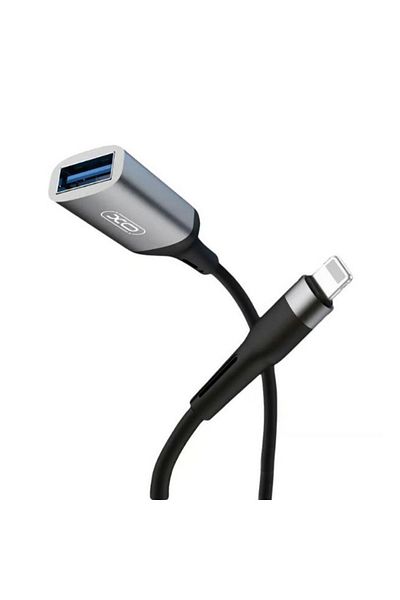 REDz Accessories Adaptor de cablu XO-NB201, USB mamă la Lightning mascul, Super Speed, Transfer de date OTG, 12 cm, Negru