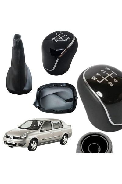 ZETOTO Renault Clio 2 Saloon Case Leather Covering Gear Shift Knob & Gaiter Set