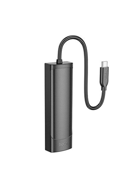 REDz Accessories Προσαρμογέας USB Hub 4 θυρών, Hoco HB41, Μήκος 0,2 m, Υποδοχή Type-C, Υποστηρίζει 480Mbps, Μαύρο