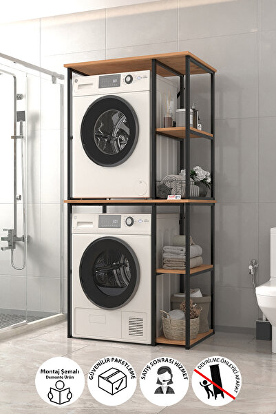 Bofigo Çamaşır Makinesi Dolabı Kurutma Makinesi Dolabı Metal Banyo Dolabı Mısra Çam
