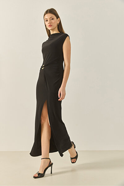 Bianco Lucci Γυναικείο φόρεμα Candy με λεπτομέρειες από δέσιμο και σκίσιμο 60283247