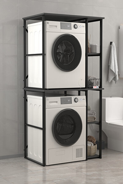 Bofigo Çamaşır Makinesi Dolabı Kurutma Makinesi Dolabı Metal Banyo Dolabı Mısra Antrasit