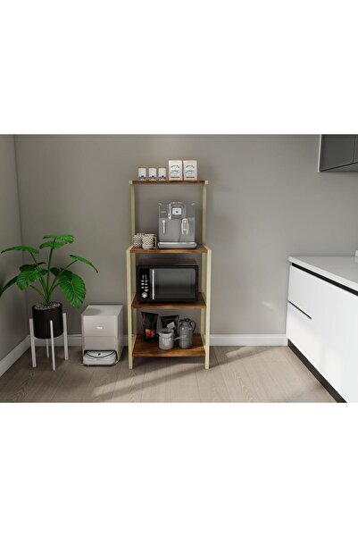 Masif Market Sali Kahve Köşesi Çok Amaçlı Mutfak Mikrodalga Dolabı Amalfi Renk