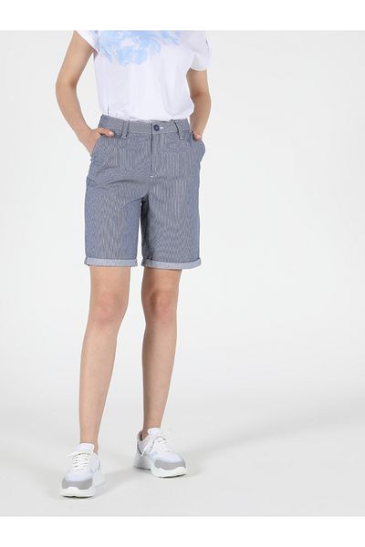 Colin's Pantaloni scurți albaștri slim fit pentru femei cu talie înaltă - Cl 1048948