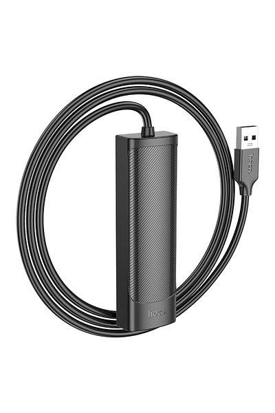 REDz Accessories Adaptor Hub USB cu 4 porturi, Hoco HB41, Lungime 1,2 m, Conector USB, Suportă 480 Mbps, Negru