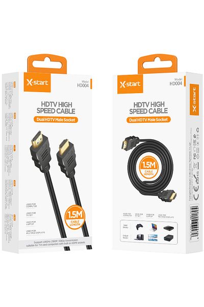 REDz Accessories HDMI Audio/Video Cable, X-Start HD004, Length 1.5M, Resolution 2160P, Silicone, Black