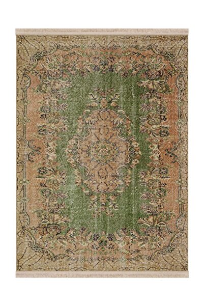 Rugs Modern Halı Memlük Koleksiyonu Bej Yeşil Tema Etnik Vintage Desenli Doku...
