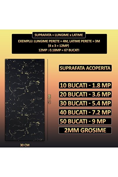 NEXTLY Set of 30 Self-Adhesive Wallpaper Imitation Marble, Waterproof, Adjustable, Strong Adhesive, Lightweight