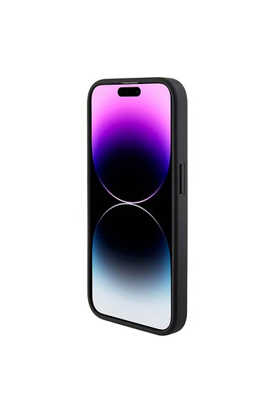 Guess Case for iPhone 15 Pro, Grip Stand 4G Triangle Strass, Guess - Black