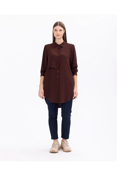 Gala-Xi Καφέ Γυναικείο Τούνικ Plus Size 232201089