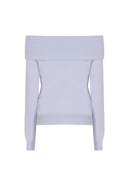 Perspective Tricotaj Mucegai confortabil Dimensiune standard Maneca raglan Gât barca Bluza albastru