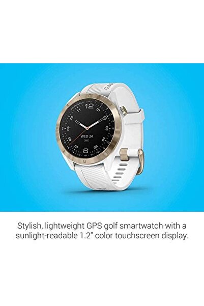 Garmin Approach S40, Stylish GPS Golf Smartwatch, Lightweight With Touchscreen Display, White/Light