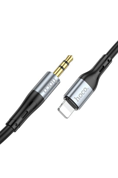 REDz Accessories Cablu auxiliar Hoco UPA22, de la Lightning la mufă jack de 3,5 mm, lungime 1 m, silicon, negru
