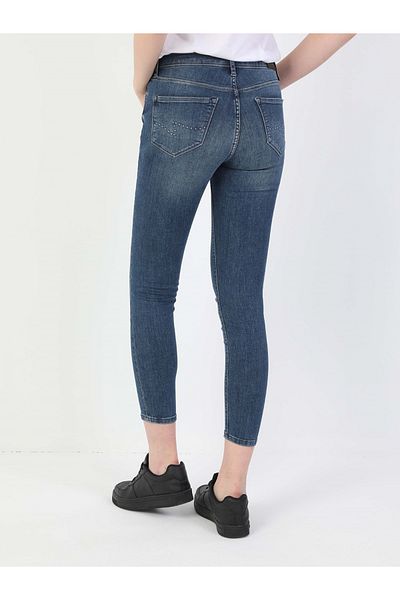 Colin's Pantaloni de damă Indigo Jean, cu talie medie, cu picioare înguste, super slim