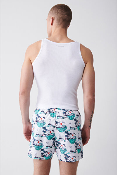 Avva Men's Multicolour Quick Drying Printed Standard Size Swimsuit Swim Shorts E003802