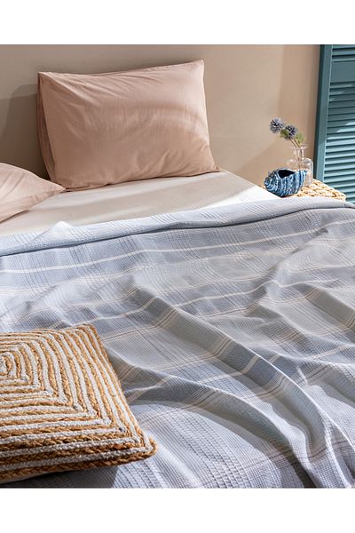 Madame Coco Edgard Double Cotton Ecocell Printed Pique - Blue