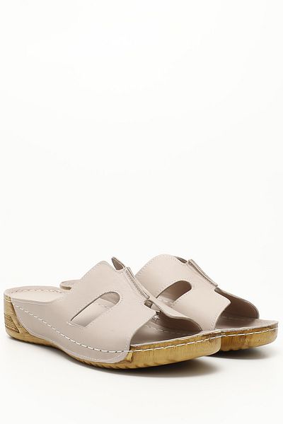 GÖNDERİ(R) Women / Girls Cream Gön Genuine Filling Sole Leather Women's Slippers 42615