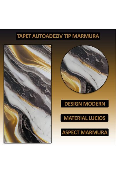 NEXTLY Set 10 X Tapet Autoadeziv Imitatie Marmura , Waterproof, Ajustabil, Adeziv Puternic, Usor