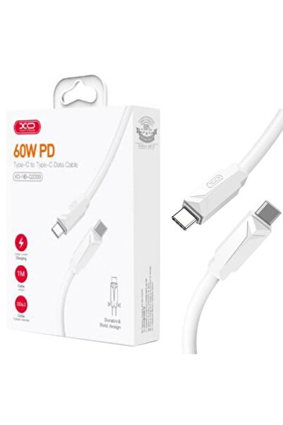REDz Accessories Cablu XO-NB-Q233B, Tip-C la Tip-C, 1m, Compatibil cu iPhone 15/16 și Android, 60W, Alb