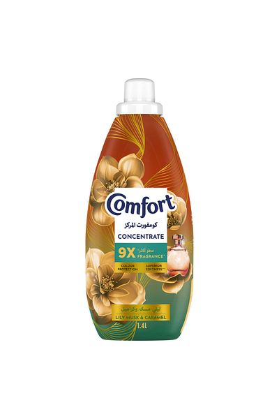 Comfort Concentrate Fabric Softener, Lily Musk & Caramel, 9x fragrance, 1.4 L