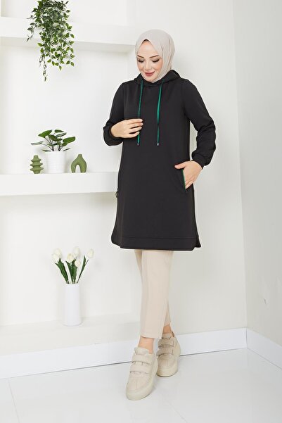 Doque Mevsimlik Kadın Tunik Kapşonlu Cepli 61019Y