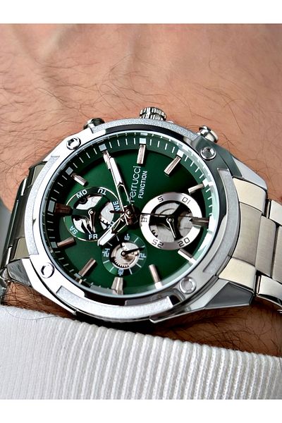 Ferrucci Function Function Silver Color 3 Atm Waterproof Steel Cord Men's Wristwatch