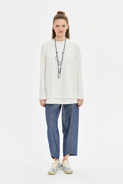 Esswaap Mesh Suede Detailed Triple Trousers Suit Navy Blue