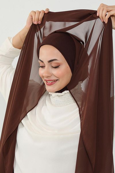 Aisha's Design شال شيفون عملي مع نسيج داخلي من القطن الممشط، PS-53