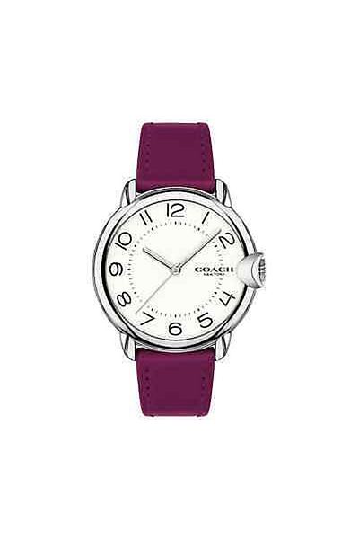 Coach Women’s Analogue Quartz Movement Watch with Stainless Steel Case and Leather Bracelet