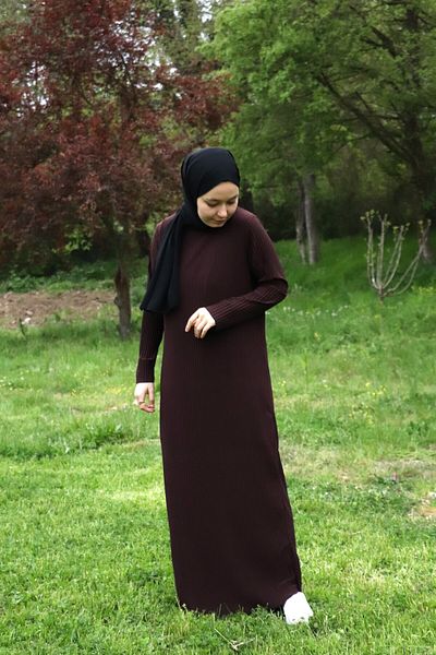 ilmek 25013 Women's Pleated Dress Brown