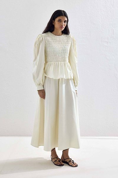 Hooopstore Gipe Detailed Vanilla Skirt Set