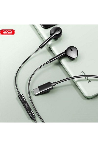 REDz Accessories Headphones with Type-C Plug, XO-EP72, Compatible with iPhone 15/16 and Android, 1.2m, Black
