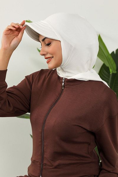Aisha's Design غطاء رأس نسائي من القطن الممشط مع حاجب وكونسيلر، B-88P