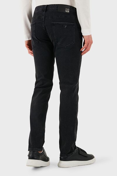 Emporio Armani Men's Low Waist Slim Fit Skinny Leg Denim Black Jeans Em 000121   Af14867-M8001