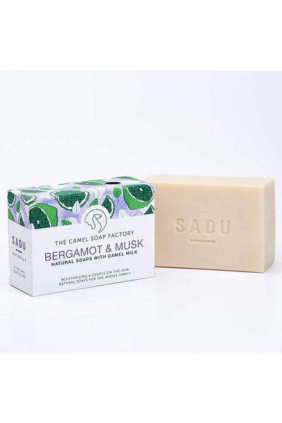 THE CAMEL SOAP Factory Natural Soap – Sadu Collection soap bar with Bergamot and Musk - 140g