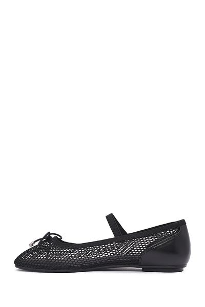 Derimod Women's Black Fabric Mesh Ballerinas 25Sfe40226F