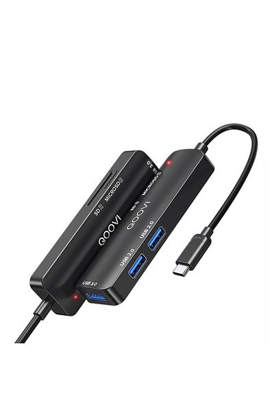 REDz Accessories 5 In 1 Hub Cable, Usb Sd Tf Ports, Qoovi, Type-c Plug, 5gb Data Transfer