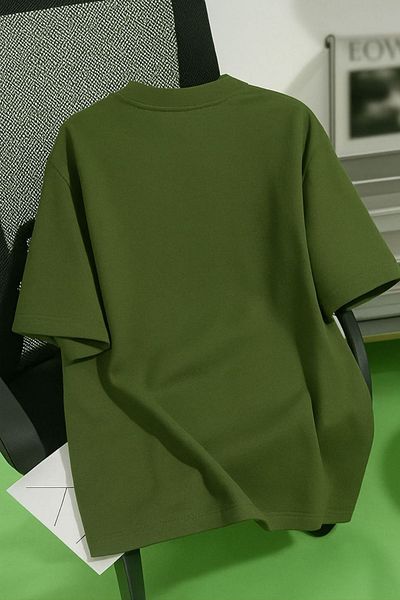 Trendseninle Unisex Ανδρικά/Γυναικεία Χακί BROOKLYN Πολύχρωμη Προσαρμοσμένη Εκτύπωση Μπλουζάκι με μπλουζάκι από βαμβακερό λαιμόκοψη